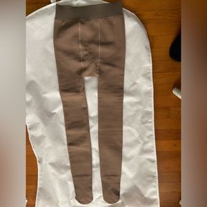 NEW! ($39) USA Translucent Fleece Faux Pantyhose Lined Winter Tights Women M